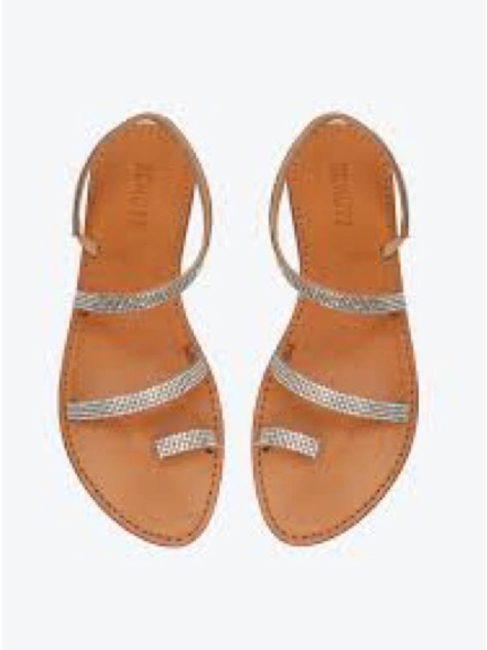 Schutz Mariah Women’s Metallic-Strap Tan Leather Sandals